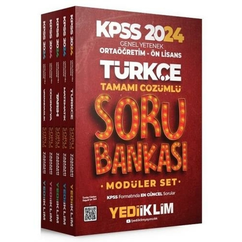 Yediiklim 2024 Kpss Ortaöğretim-Önlisans Genel Yetenek Genel Kültür Tamamı Çözümlü Modüler Soru Bankası