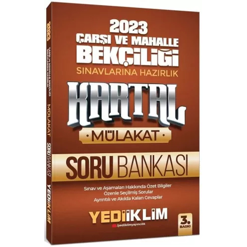 Yediiklim Yayınları 2023 Çarşı Ve Mahalle Bekçiliği Sınavlarına Hazırlık Kartal Mülakat Soru Bankası Komisyon