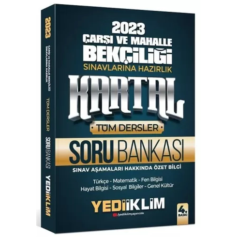 Yediiklim Yayınları 2023 Çarşı Ve Mahalle Bekçiliği Sınavlarına Hazırlık Kartal Soru Bankası Komisyon