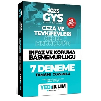 Yediiklim Yayınları 2023 Gys Adalet Bakanlığı Ceza Ve Tevkifleri Genel Müdürlüğü Infaz Ve Koruma Başmemurluğu 7 Deneme Komisyon