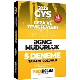 Yediiklim Yayınları 2023 Gys Ceza Ve Tevkifevleri Genel Müdürlüğü Ikinci Müdürlük 5 Deneme Tamamı Çözümlü Komisyon