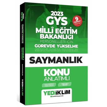 Yediiklim Yayınları 2023 Gys Millî Eğitim Bakanlığı Personelleri Için Görevde Yükselme Saymanlık Konu Anlatımlı Komisyon