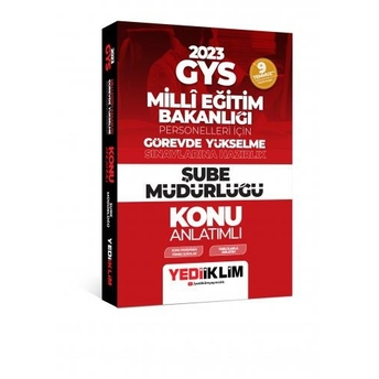 Yediiklim Yayınları 2023 Gys Millî Eğitim Bakanlığı Personelleri Için Görevde Yükselme Sınavlarına Hazırlık Şube Müdürlüğü Konu Anlatımlı Komisyon