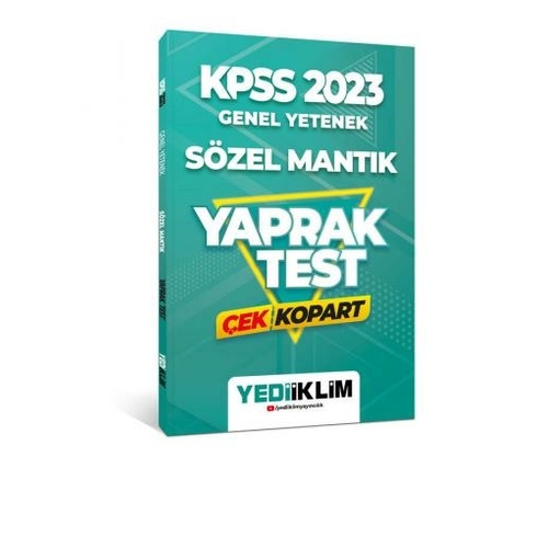 Yediiklim Yayınları 2023 Kpss Genel Yetenek Sözel Mantık Çek Kopart Yaprak Test