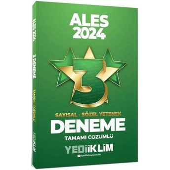 Yediiklim Yayınları 2024 Ales Sayısal Sözel Yetenek Tamamı Çözümlü 3 Yıldız Deneme Komisyon