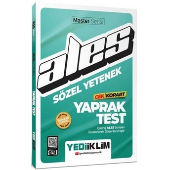 Yediiklim Yayınları 2024 Ales Sözel Yetenek Çek Kopart Yaprak Test Komisyon