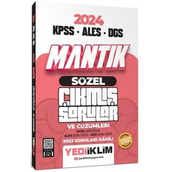 Yediiklim Yayınları 2024 Kpss Ales Dgs Sözel Mantık Tamamı Çözümlü Çıkmış Sorular Komisyon