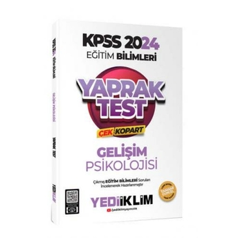 Yediiklim Yayınları 2024 Kpss Eğitim Bilimleri Gelişim Psikolojisi Çek Kopart Yaprak Test Komisyon