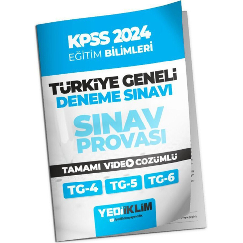 Yediiklim Yayınları 2024 Kpss Eğitim Bilimleri Türkiye Geneli Tamamı Video Çözümlü Sınav Provası 3 Deneme( 4-5-6 ) Komisyon