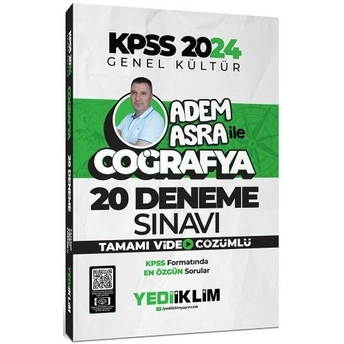 Yediiklim Yayınları 2024 Kpss Genel Kültür Adem Asra Ile Coğrafya Tamamı Video Çözümlü 20 Deneme Sınavı Adem Asra