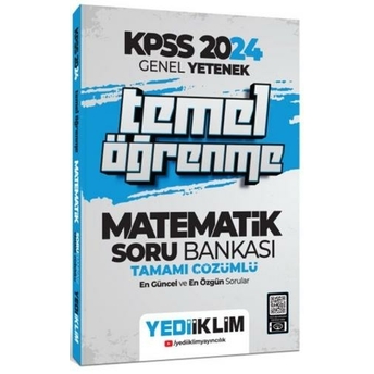 Yediiklim Yayınları 2024 Kpss Genel Yetenek Matematik Temel Öğrenme Tamamı Çözümlü Soru Bankası Komisyon