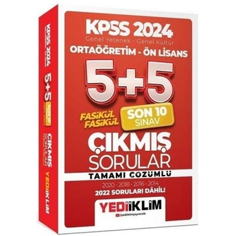 Yediiklim Yayınları 2024 Kpss Gk-Gy Ortaöğretim Ön Lisans Fasikül Fasikül Son 10 Sınav Çıkmış Sorular Tamamı Çözümlü Komisyon