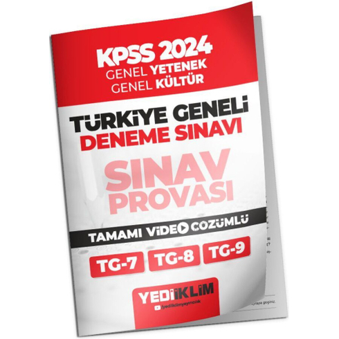 Yediiklim Yayınları 2024 Kpss Gy-Gk Türkiye Geneli Tamamı Video Çözümlü Sınav Provası 3 Deneme( 7-8-9 ) Komisyon