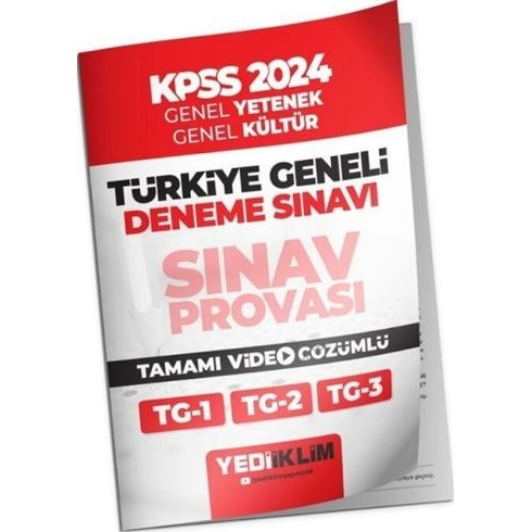 Yediiklim Yayınları 2024 Kpss Türkiye Geneli Lisans Gk Gy ( 1-2-3 ) Deneme Sınavları Tamamı Video Çözümlü Komisyon