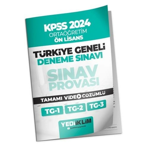 Yediiklim Yayınları 2024 Kpss Türkiye Geneli Ortaöğretim-Önlisans ( 1-2-3 ) Deneme Sınavları Tamamı Video Çözümlü Yusuf Bayraktar