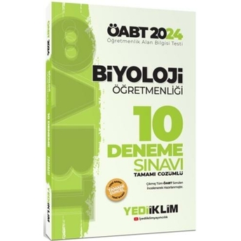 Yediiklim Yayınları 2024 Öabt Biyoloji Öğretmenliği Tamamı Çözümlü 10 Deneme Sınavı Komisyon