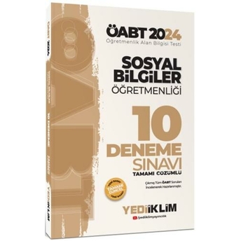 Yediiklim Yayınları 2024 Öabt Sosyal Bilgiler Öğretmenliği Tamamı Çözümlü 10 Deneme Sınavı Komisyon