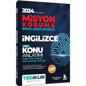 Yediiklim Yayınları 2024 Polis Meslek Içi Misyon Koruma Sınavlarına Hazırlık Ingilizce Konu Anlatımlı Soru Bankası Komisyon