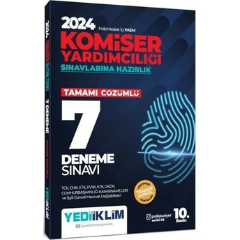 Yediiklim Yayınları 2024 Polis Meslek Içi Paem Komiser Yardımcılığı Sınavlarına Hazırlık Tamamı Çözümlü 7 Deneme Sınavı Komisyon