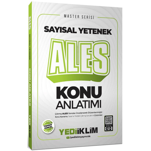 Yediiklim Yayınları 2025 Ales Sayısal Yetenek Master Serisi Konu Anlatımı Komisyon