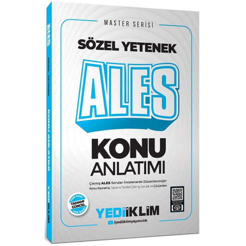 Yediiklim Yayınları 2025 Ales Sözel Yetenek Master Serisi Konu Anlatımı Komisyon