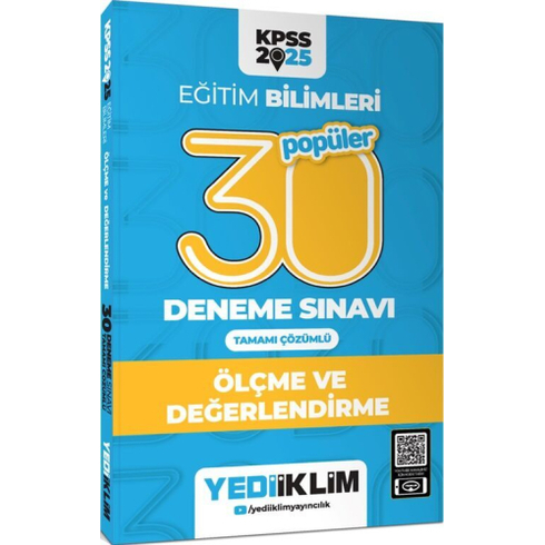 Yediiklim Yayınları 2025 Kpss Eğitim Bilimleri 30 Popüler Ölçme Ve Değerlendirme Tamamı Çözümlü Deneme Sınavı Komisyon