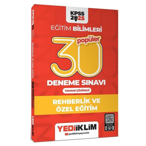 Yediiklim Yayınları 2025 Kpss Eğitim Bilimleri 30 Popüler Rehberlik Ve Özel Eğitim Tamamı Çözümlü Deneme Sınavı Komisyon