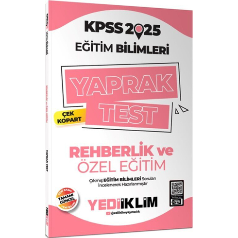 Yediiklim Yayınları 2025 Kpss Eğitim Bilimleri Rehberlik Ve Özel Eğitim Çek Kopart Yaprak Test Komisyon