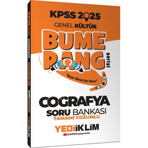 Yediiklim Yayınları 2025 Kpss Genel Kültür Bumerang Coğrafya Tamamı Çözümlü Soru Bankası Komisyon