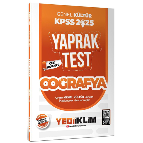 Yediiklim Yayınları 2025 Kpss Genel Kültür Coğrafya Çek Kopart Yaprak Test Komisyon