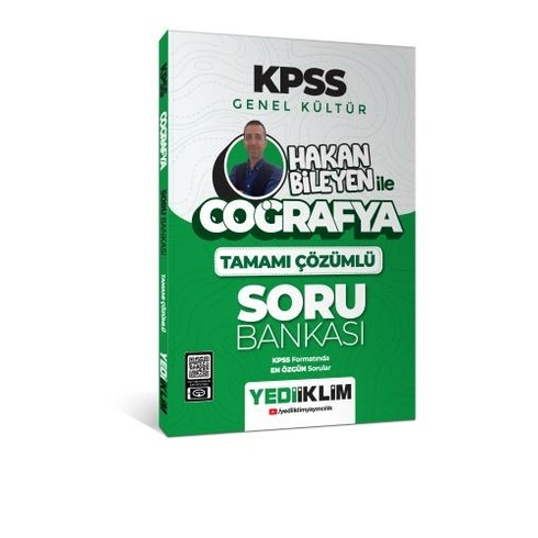 Yediiklim Yayınları 2025 Kpss Genel Kültür Coğrafya Hakan Bileyen Ile Tamamı Çözümlü Soru Bankası Hakan Bileyen