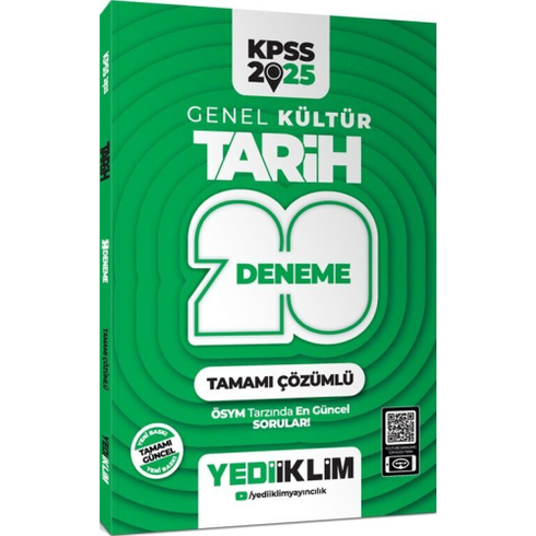 Yediiklim Yayınları 2025 Kpss Genel Kültür Tarih Tamamı Çözümlü 20 Deneme Komisyon