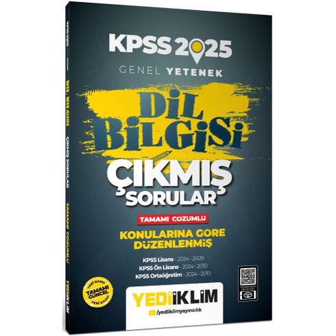 Yediiklim Yayınları 2025 Kpss Genel Yetenek Dil Bilgisi Tamamı Çözümlü Çıkmış Sorular Komisyon