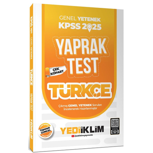 Yediiklim Yayınları 2025 Kpss Genel Yetenek Türkçe Çek Kopart Yaprak Test Komisyon