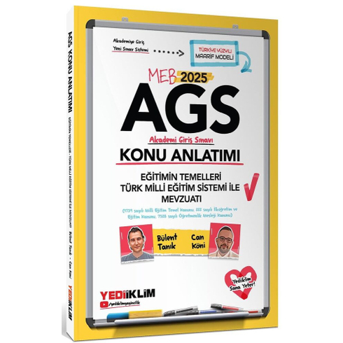 Yediiklim Yayınları 2025 Meb Ags Eğitimin Temelleri Türk Milli Eğitim Sistemi Ile Mevzuatı Konu Anlatımı Can Köni