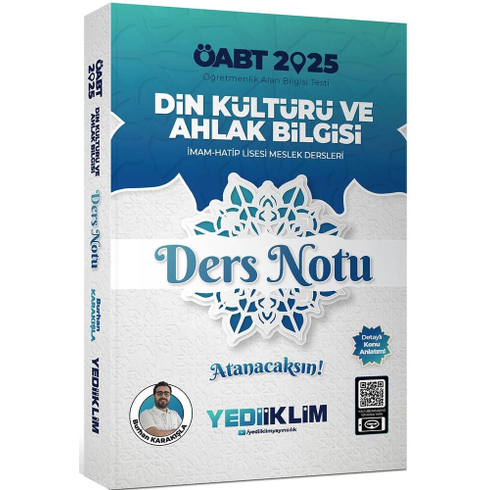 Yediiklim Yayınları 2025 Öabt Din Kültürü Ve Ahlak Bilgisi Ders Notları Burhan Karakışla