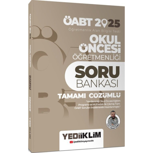 Yediiklim Yayınları 2025 Öabt Okul Öncesi Öğretmenliği Tamamı Çözümlü Soru Bankası Hasan Sanlı