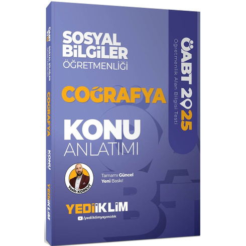 Yediiklim Yayınları 2025 Öabt Sosyal Bilgiler Öğretmenliği Coğrafya Konu Anlatımı Yasin Korkut