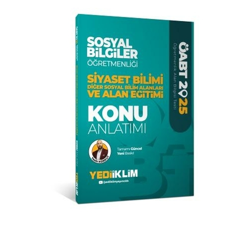 Yediiklim Yayınları 2025 Öabt Sosyal Bilgiler Öğretmenliği Siyaset Bilimi Diğer Sosyal Bilim Alanları Ve Alan Eğitimi Konu Anlatımı Yasin Korkut