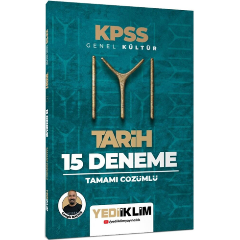 Yediiklim Yayınları Kpss Genel Kültür Tarih Tamamı Çözümlü 15 Deneme Cengiz Badur