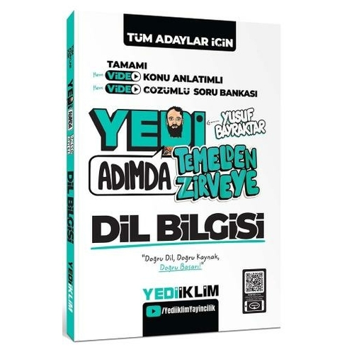 Yediiklim Yayınları Tüm Adaylar Için Yedi Adımda Temelden Zirveye Dil Bilgisi Video Konu Anlatımlı Video Çözümlü Soru Bankası Yusuf Bayraktar