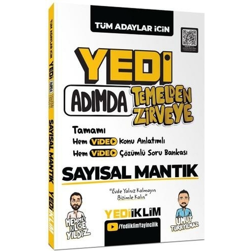 Yediiklim Yayınları Yedi Adımda Temelden Zirveye Sayısal Mantık Video Konu Anlatımlı Video Çözümlü Soru Bankası Umut Türkyılmaz