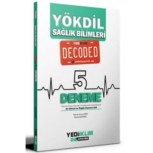 Yediiklim Yayınları Yökdil Sağlık Bilimleri Decoded 5 Deneme Osman Yunus Özer