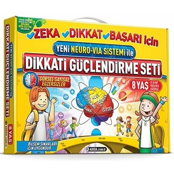 Yeni Neuro-Via Sistem Ile Dikkati Güçlendirme Seti 8 Yaş (3 Kitap Kutulu) Osman Abalı