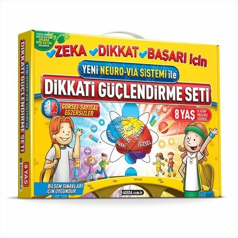 Yeni Neuro Via Sistem Ile Dikkati Güçlendirme Seti 8 Yaş 3 Kitap - Osman Abalı