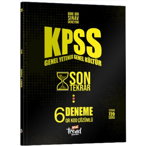 Yeni Trend Yayınları Kpss Son Tekrar Qr Çözümlü 6 Deneme Komisyon