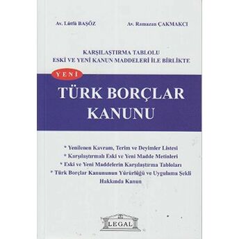 Yeni Türk Borçlar Kanunu (Orta Boy) Lütfü Başöz