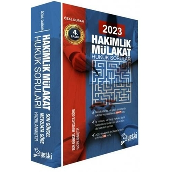 Yetki Yayınları 2023 Hakimlik Mülakat Hukuk Soruları Özal Duran