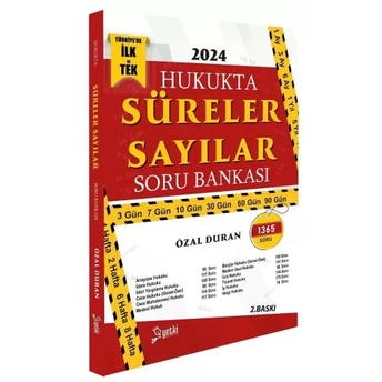 Yetki Yayınları 2024 Hukukta Süreler Sayılar Soru Bankası Özal Duran