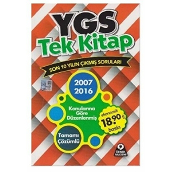 Ygs Tek Kitap Son 10 Yılın Çıkmış Soruları Tamamı Çözümlü (2007-2016) Kolektif